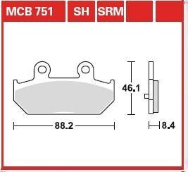 Тормозная колодка (диск) TRW MCB751SRM