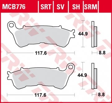 Комплект тормозных колодок, дисковый тормоз TRW MCB776SRM