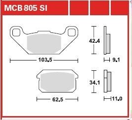 Тормозная колодка (диск) TRW MCB805SI