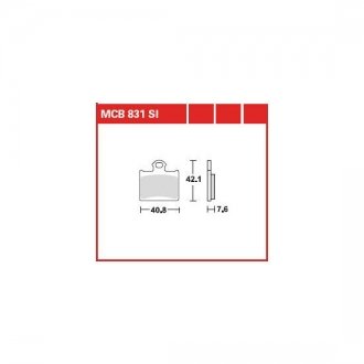 Комплект тормозных колодок, дисковый тормоз TRW MCB831SI