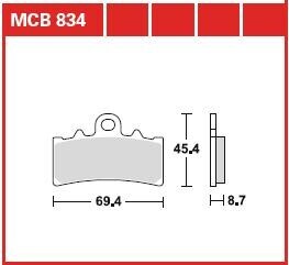 Тормозная колодка (диск) TRW MCB834