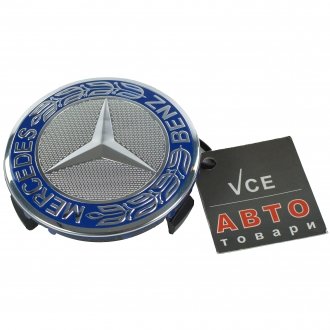 Колпачок легкосплавного диска Mercedes 75мм(синие) ТУРЦИЯ A1714000025 (фото 1)