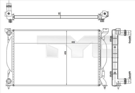 Радиатор audi a4 8e 00- TYC 702-0012-R