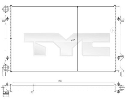 Радиатор vw golf v 03.10-10.08 TYC 702-0025