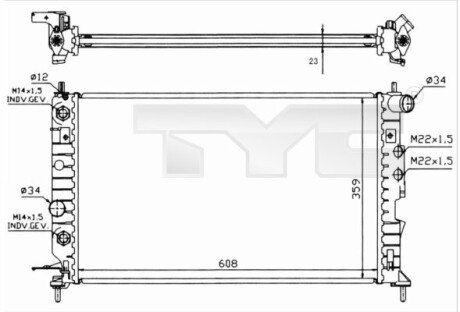 Радіатор, охолодження двигуна TYC 725-0004-R