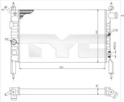 Радіатор opel astra f 10/91-03/9 TYC 725-0018