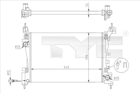 Радіатор opel corsa d TYC 725-0044-R