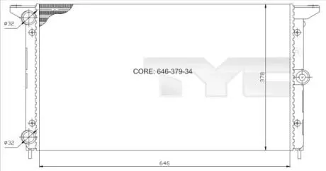 Радиатор, охлаждение двигателя TYC 7370014