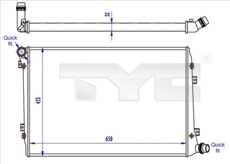 Радиатор vw passat 05- TYC 737-0062-R