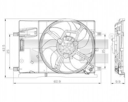 Вентилятор охолодження двигуна TYC 809-0018 (фото 1)