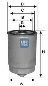 Топливный фильтр UFI 24.350.00