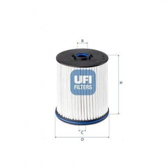 Фільтр паливний opel insignia 1.6-2.0 d 17- (oe) UFI 26.E2X.02 (фото 1)