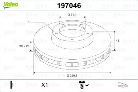 Тормозной диск VALEO 197046