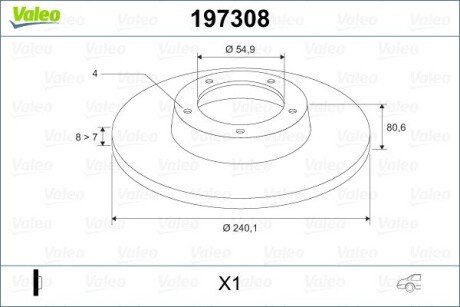 Тормозной диск VALEO 197308