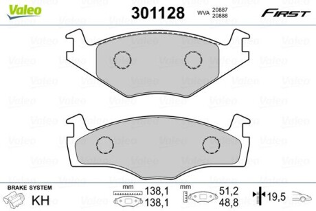 Гальмівні колодки VALEO 301128