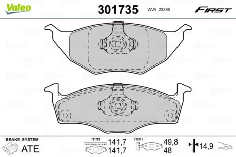 Тормозные колодки VALEO 301735