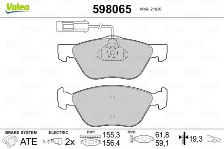 Гальмівні колодки VALEO 598065