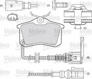 Комплект тормозных колодок, дисковый тормоз VALEO 598180 (фото 1)
