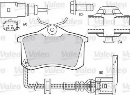 Комплект тормозных колодок, дисковый тормоз VALEO 598681 (фото 1)