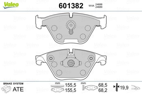 Гальмівні колодки VALEO 601382