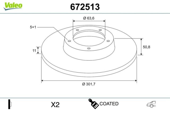 Тормозной диск. окрашенный ford s-max VALEO 672513 (фото 1)