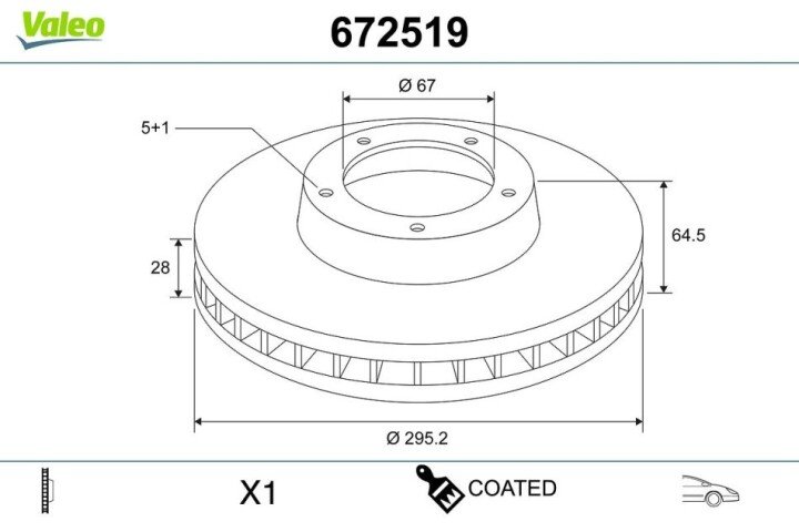 Тормозные диски VALEO 672519 (фото 1)