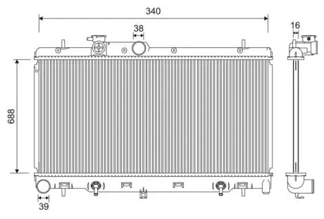 Радиатор системы охлаждения VALEO 701204