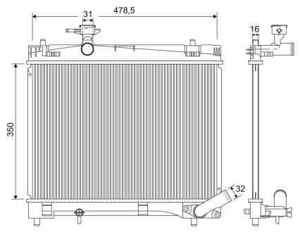 Радіатор, охолодження двигуна VALEO 701216