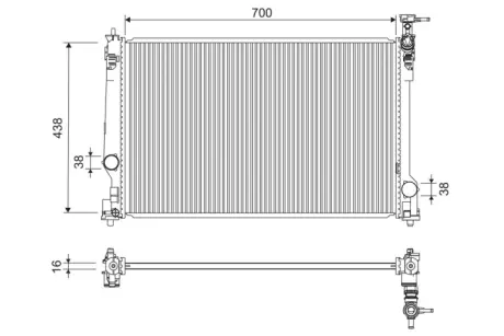 Радіатор двигуна LEXUS ES, TOYOTA CAMRY, RAV 4V 2.0-3.5 08.17- VALEO 701297