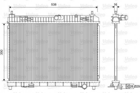 Радиатор, охлаждение двигателя VALEO 701603 (фото 1)