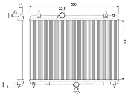 Радиатор двигателя citroen c5 iii, peugeot 407, 508 i 1.6-2.0dh 02.08- VALEO 701957