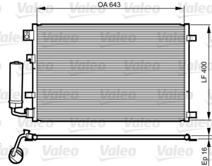 Конденсатор, кондиціонер VALEO 814008 (фото 1)