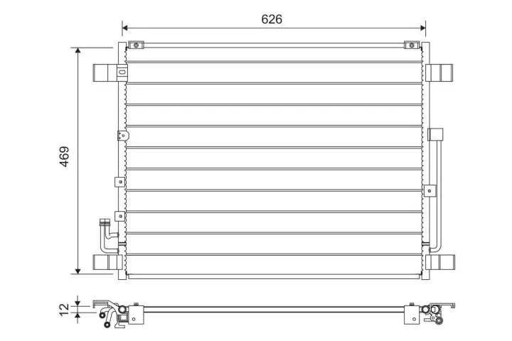Конденсатор кондиционера INFINITI M 3.5H-3.7 03.10- VALEO 822724 (фото 1)