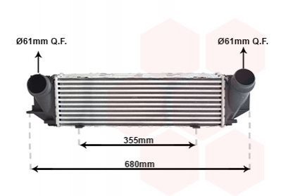 Радиатор интеркулера bmw 5 (f10/f11) 2.0 n20 11-16 Van Wezel 06014705 (фото 1)