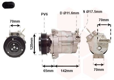 Компресор кондиціонера CHEVROLET CAPTIVA 4/11 14 Van Wezel 0800K063