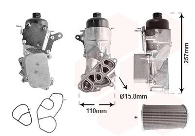 Радиатор масляный с корпусом CITROEN/FORD/PEUGEOT (выр-во) Van Wezel 09013729 (фото 1)