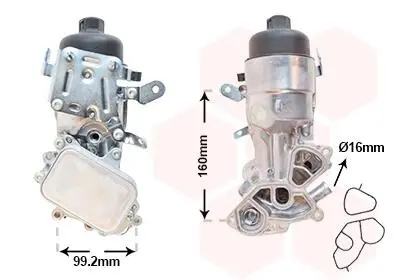 Радиатор масляный CITROEN/PEUGEOT в сборе Van Wezel 09013730