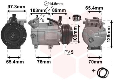 Компрессор кондиционера FORD C-MAX/VOLVO S40 07 > 12 Van Wezel 1800K391