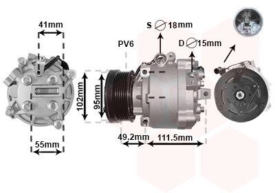 Компрессор кондиционера MITSUBISHI ASX/LANCER/OUTLANDER Van Wezel 3201K701