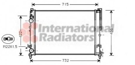 Радиатор охлаждения Rеnаult эспасе III/Lаgunа I 1.6-2.0 93-02 Van Wezel 43002259
