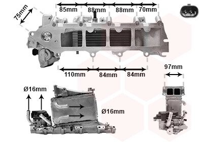 Радиатор интеркулера Skoda Octavia III/VW Golf VII/Passat 1.6-2.0TDI 12- Van Wezel 58004376