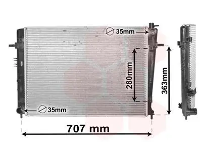 Радиатор охлаждения двигателя hyundai tucson/kia sportage 04>10 Van Wezel 82002328