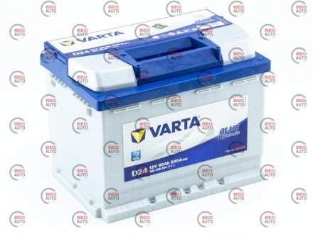 Аккумулятор 60 А Blue Dynamic (540А) Евро прав + (2 года гарантии) L2 VARTA 533078 (D24) (фото 1)