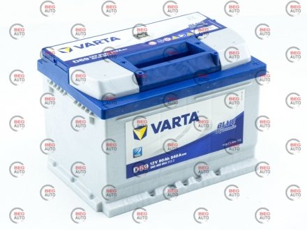 Акумулятор 60 А Blue Dynamic (540А) Євро правий + (2 роки гарантії) LB2 низкий VARTA 533079 (D59)