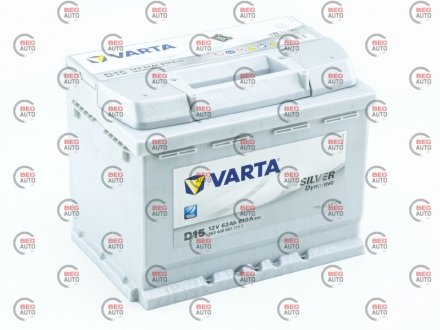 Аккумулятор 63 А Silver Dynamic (610А) Евро прав + (2 года гарантии) L2 VARTA 533086 (D15) (фото 1)
