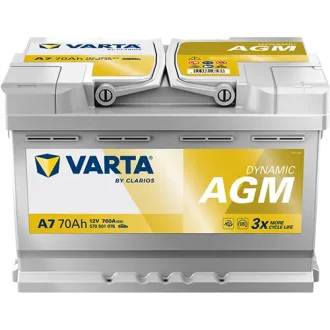 Аккумулятор 12в 70агод./760а (en) dynamic agm start&stop agm (r+) 278x175x190 b13 - монтажный фланец 10.5мм VARTA 570901076K262