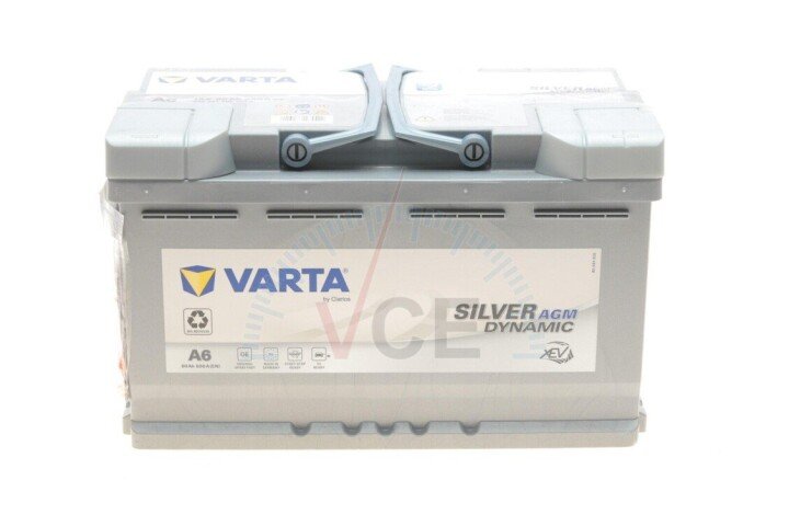 Акумуляторна батарея 80ah/800a (315x175x190/+r/b13) (start-stop agm) silver dynamic a6 VARTA 580901080 J382 (фото 1)