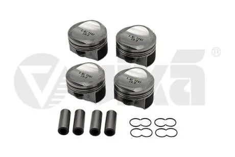 Комплект поршней (с пальцами и стопорными кольцами) без колец (4шт) std skoda oc VIKA 11071526101