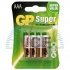 Батарейка GP SUPER ALKALINE 1.5V 24A-U4 щелочная, LR03, AAA (4891199000058) VITOL 00000028646 (фото 1)