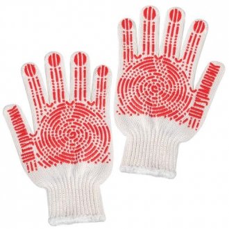 Трикотажные перчатки из ПВХ белые, 7 кл 91 г (без этикетки)" VITOL 00000048223